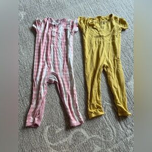 Two Kyte BABY short sleeve button Rompers